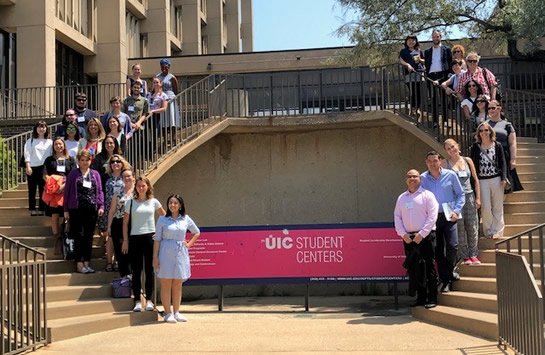 Student Affairs staff representing UIC and international institutions visit UIC campus.