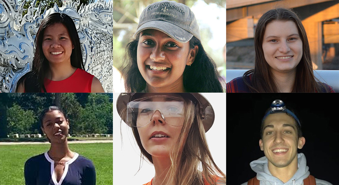 Headshots of the six UIC students who will receive the Wanxiang Fellowship for summer 2019.