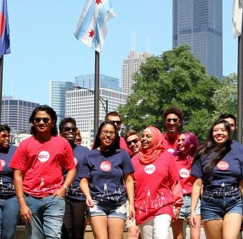 Students walking
                  