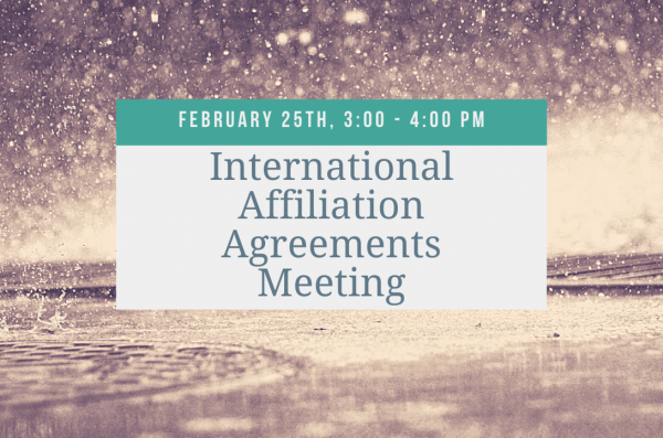 International Affiliation Agreements Meeting Flyer