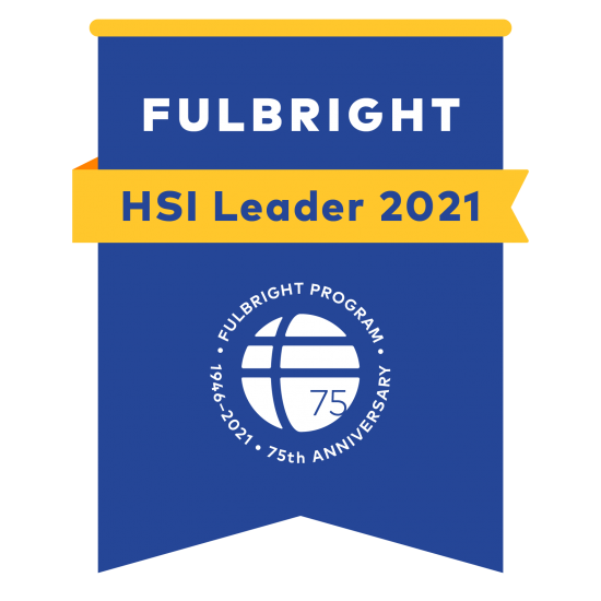 Banner recognizing UIC as a Fulbright HSI leader in 2021