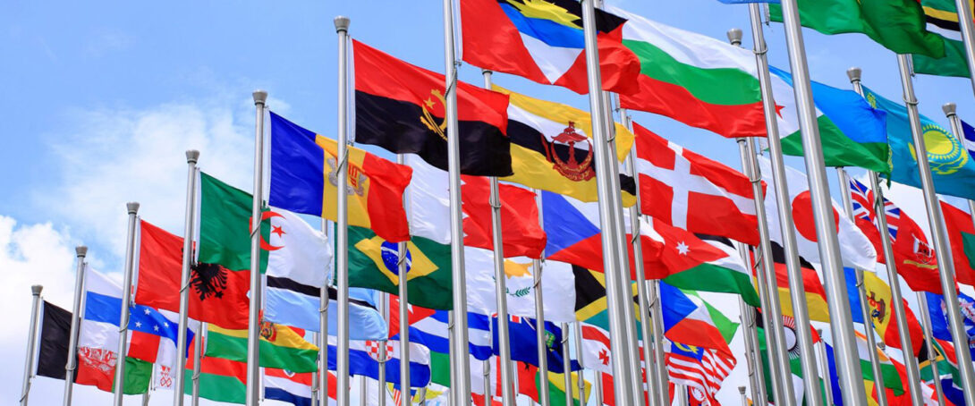 a collection of flags from countries around the world