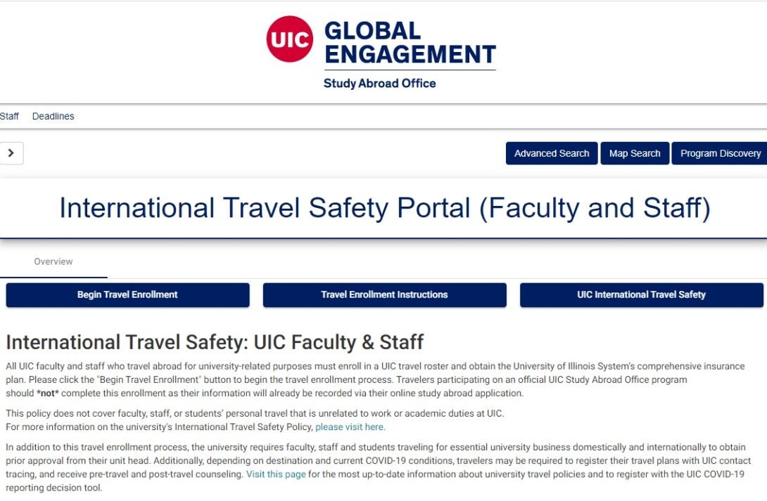 Update to International Travel Safety Policy