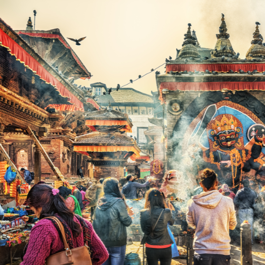 street scene in the city of Kathmandu